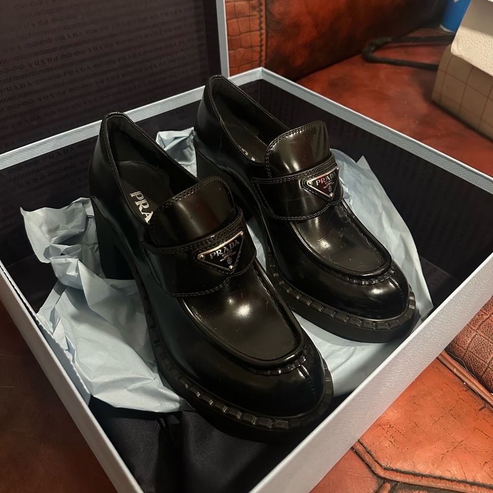 Prada heeled loafers
